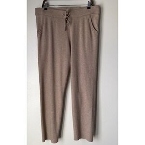 Chicos Luxe Tapered Ankle Pants Size 2 Large Beige Straight Cashmere Lounge